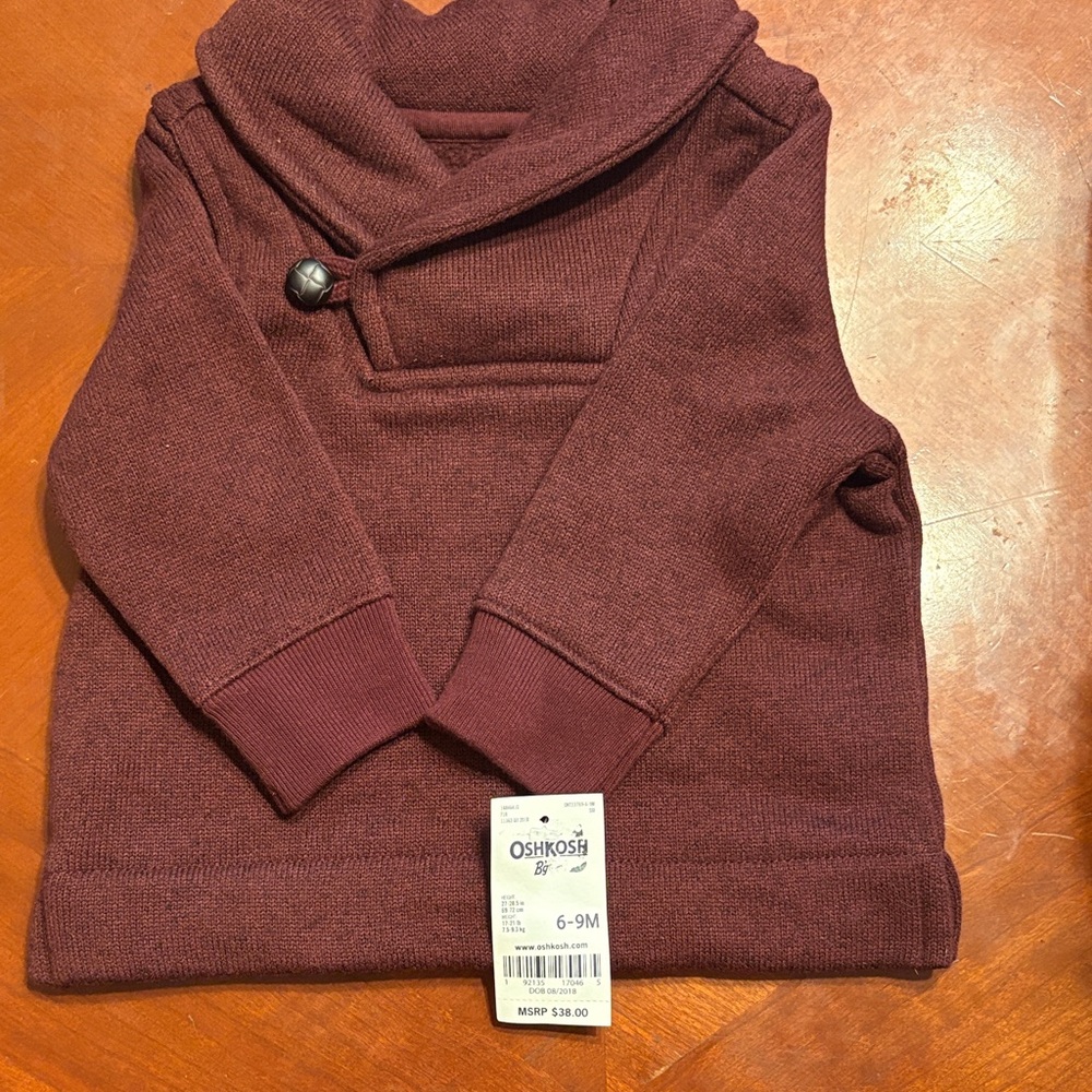 OshKosh B'gosh Turtleneck Shawl Pullover Sweater - Burgundy